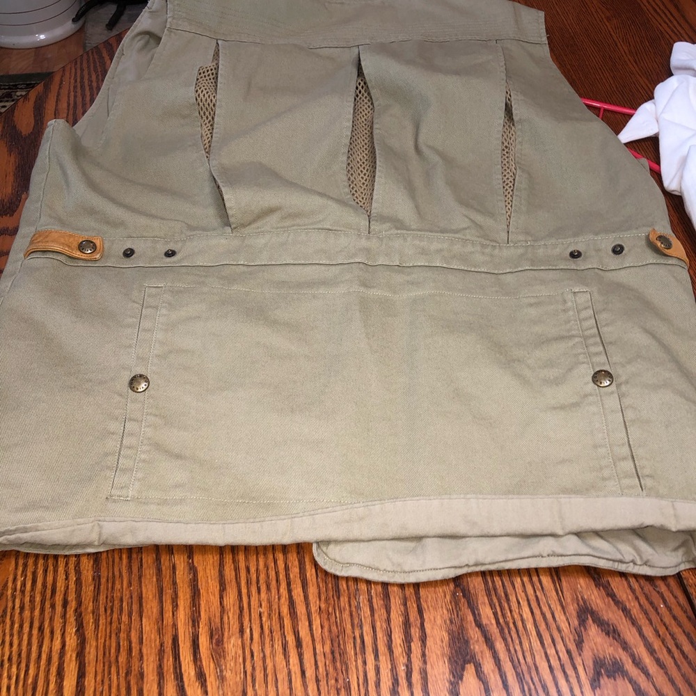 ORVIS SIZE LARGE 100% COTTON FISHING VEST AT LEAST 14 POCKETS ADJUSTABLE WAIST - Picture 6 of 9
